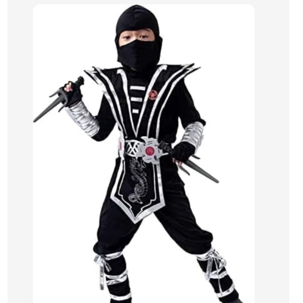 NEW Silver Ninja Halloween Costume Kids/Child/Boys - XL